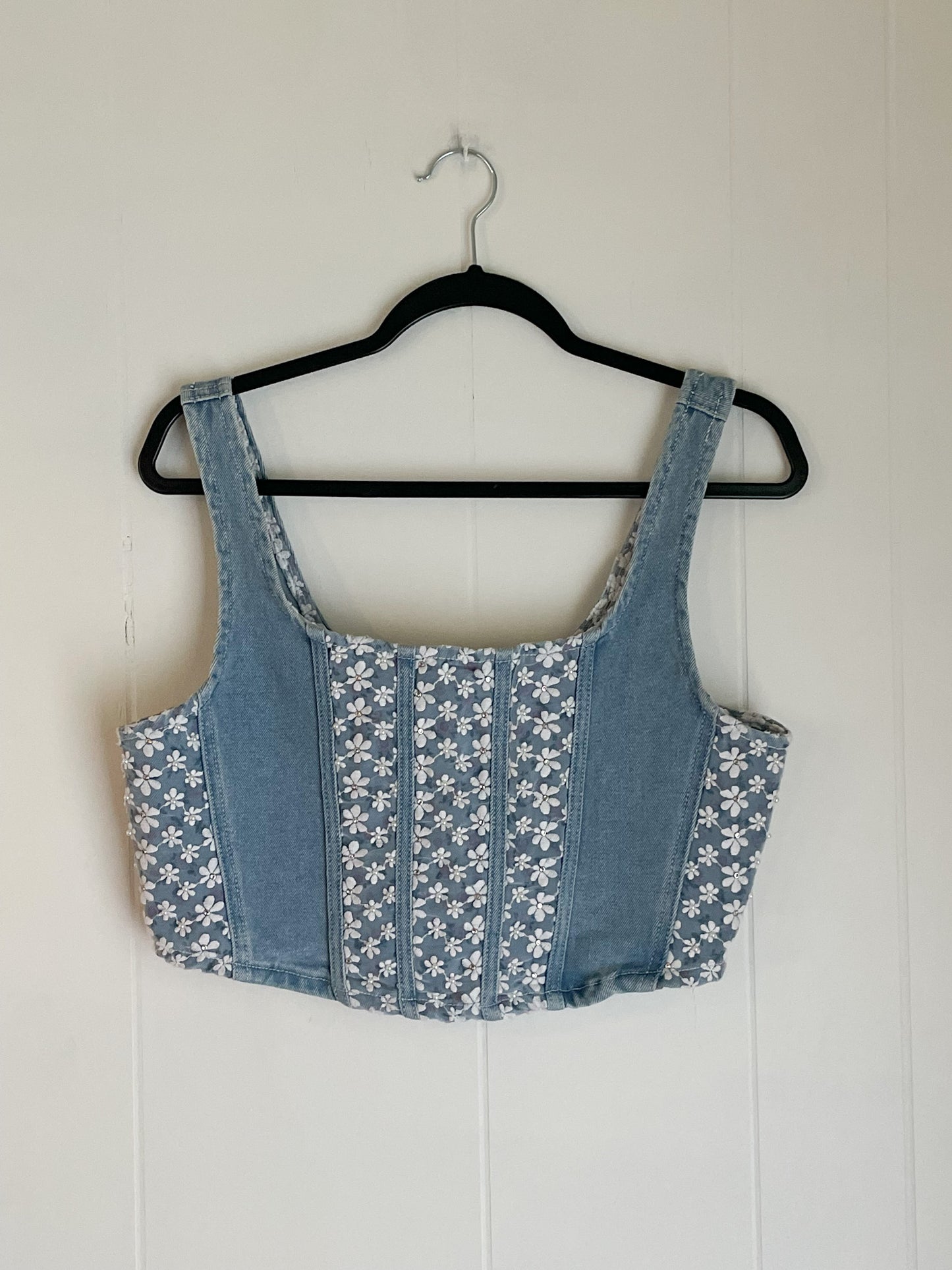 Avery Denim Crop Top