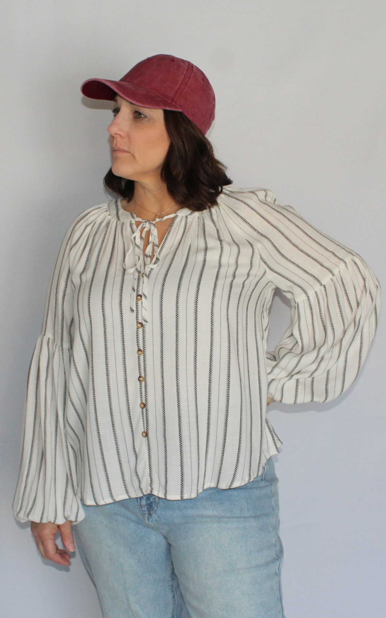 Striped Peasant Top